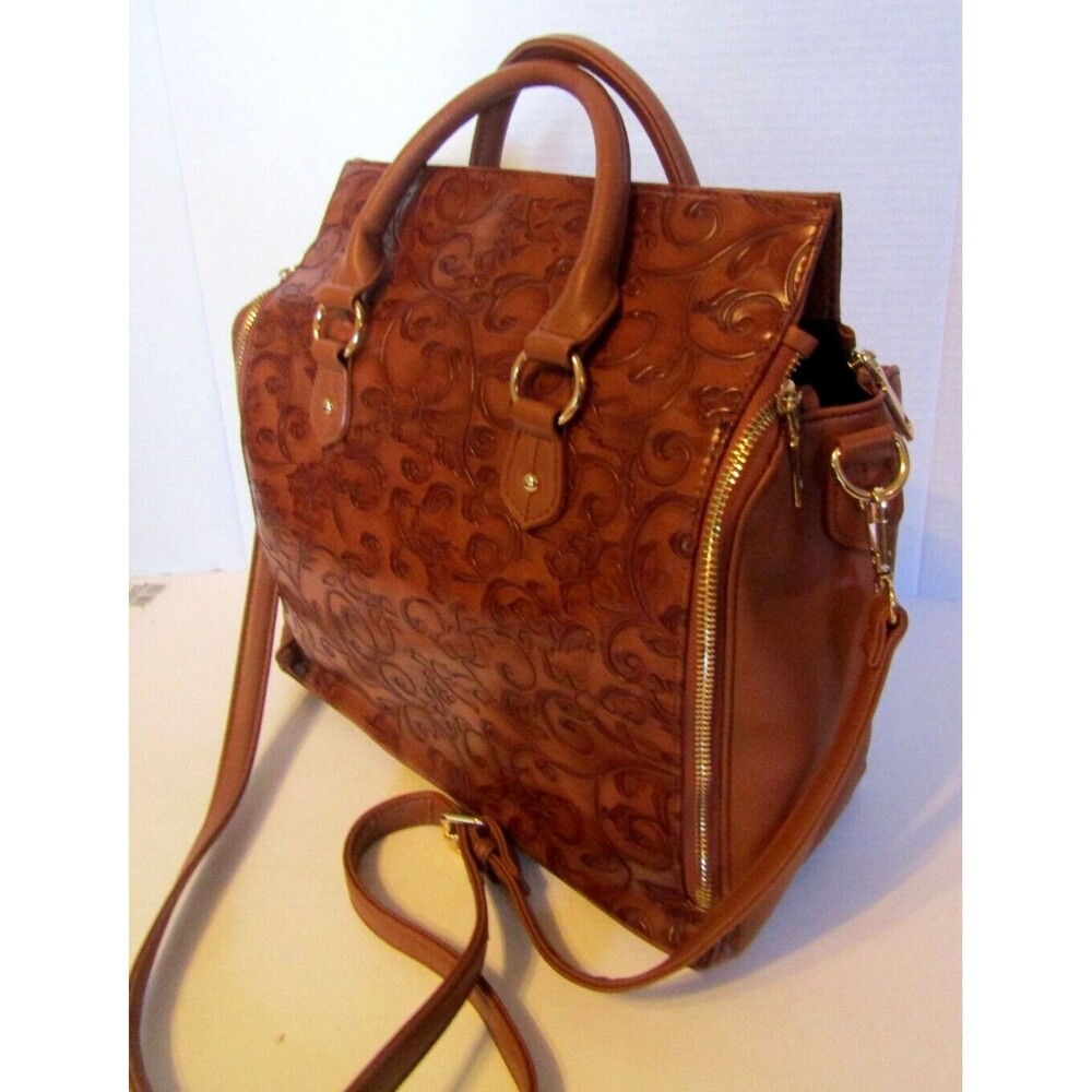 Brenice Dreamer Satchel Embossed Flower Shoulderbag Crossbody Faux Leather Boho - Picture 4 of 9